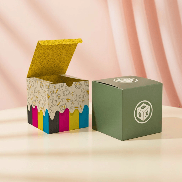 One Piece Color Tinted Kraft Tuck Top Gift Boxes