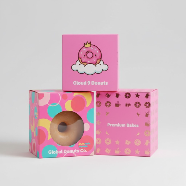 Custom Pink Donut boxes