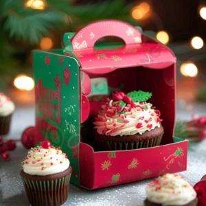 Custom Christmas Cupcake Boxes
